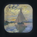 Claude Monet - Sailboat at Le Petit-Gennevilliers Paper Plate<br><div class="desc">Sailboat at Le Petit-Gennevilliers / Voilier au Petit-Gennevilliers - Claude Monet,  1874</div>