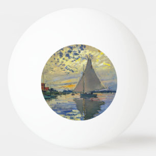 Claude Monet - Sailboat at Le Petit-Gennevilliers Ping Pong Ball