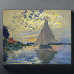 Claude Monet - Sailboat at Le Petit-Gennevilliers Plaque<br><div class="desc">Sailboat at Le Petit-Gennevilliers / Voilier au Petit-Gennevilliers - Claude Monet,  1874</div>