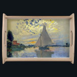 Claude Monet - Sailboat at Le Petit-Gennevilliers Serving Tray<br><div class="desc">Sailboat at Le Petit-Gennevilliers / Voilier au Petit-Gennevilliers - Claude Monet,  1874</div>