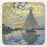 Claude Monet - Sailboat at Le Petit-Gennevilliers Square Paper Coaster<br><div class="desc">Sailboat at Le Petit-Gennevilliers / Voilier au Petit-Gennevilliers - Claude Monet,  1874</div>
