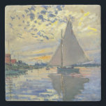 Claude Monet - Sailboat at Le Petit-Gennevilliers Stone Coaster<br><div class="desc">Sailboat at Le Petit-Gennevilliers / Voilier au Petit-Gennevilliers - Claude Monet,  1874</div>