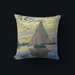 Claude Monet - Sailboat at Le Petit-Gennevilliers Throw Pillow<br><div class="desc">Sailboat at Le Petit-Gennevilliers / Voilier au Petit-Gennevilliers - Claude Monet,  1874</div>