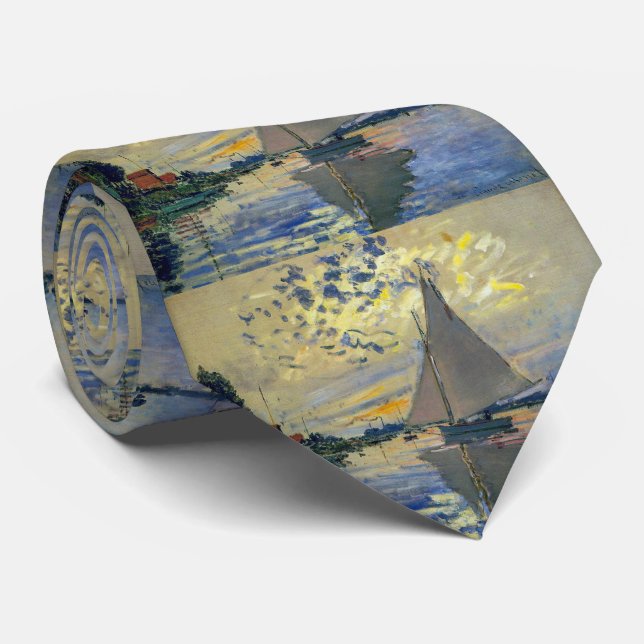 Claude Monet - Sailboat at Le Petit-Gennevilliers Tie (Rolled)