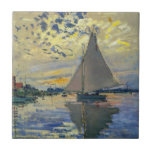 Claude Monet - Sailboat at Le Petit-Gennevilliers Tile<br><div class="desc">Sailboat at Le Petit-Gennevilliers / Voilier au Petit-Gennevilliers - Claude Monet,  1874</div>