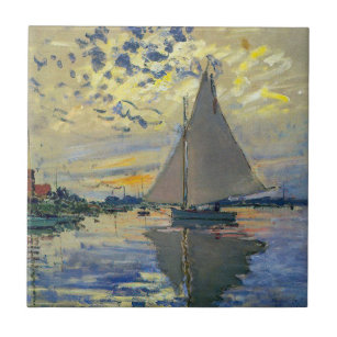 Claude Monet - Sailboat at Le Petit-Gennevilliers Tile