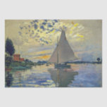 Claude Monet - Sailboat at Le Petit-Gennevilliers Tissue Paper<br><div class="desc">Sailboat at Le Petit-Gennevilliers / Voilier au Petit-Gennevilliers - Claude Monet,  1874</div>