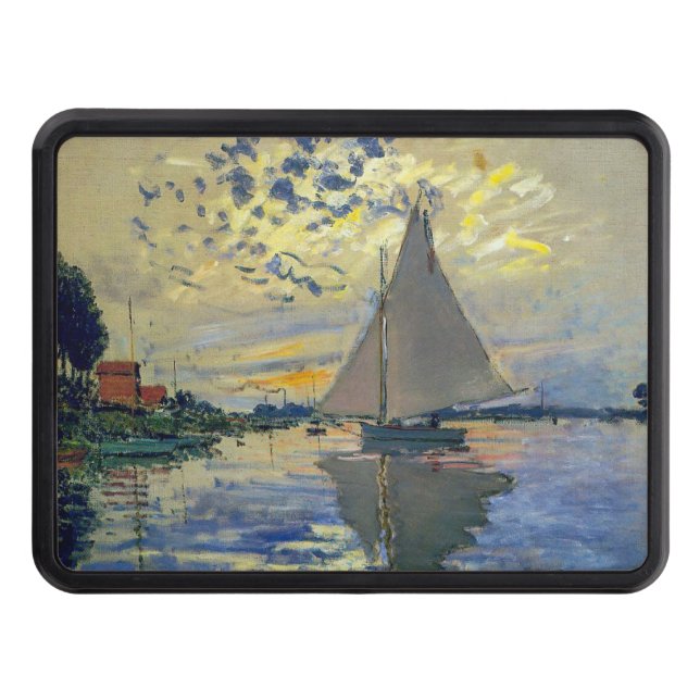 Claude Monet - Sailboat at Le Petit-Gennevilliers Trailer Hitch Cover (Front)