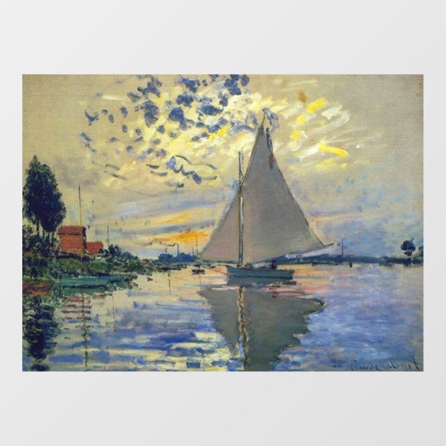 Claude Monet - Sailboat at Le Petit-Gennevilliers  Window Cling (Sheet)