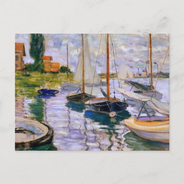 Claude Monet - Sailboats on the Seine Postcard (Front)