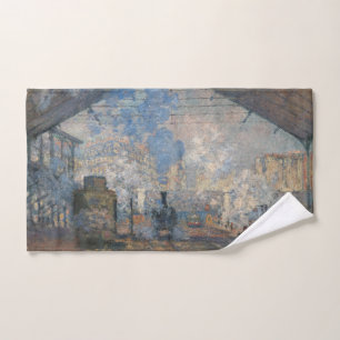 Claude Monet - Saint-Lazare Station exterior view Bath Towel Set