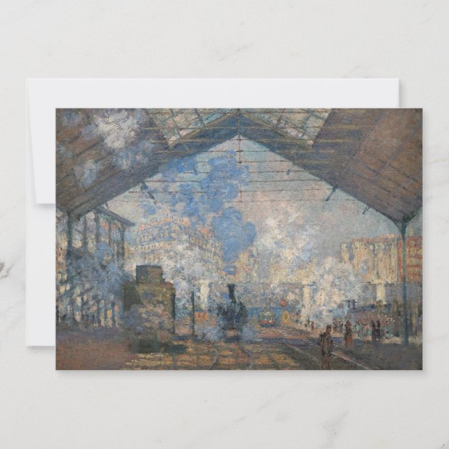Claude Monet - Saint-Lazare Station exterior view Invitation (Front)