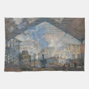 Claude Monet - Saint-Lazare Station exterior view Kitchen Towel