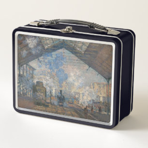 Claude Monet - Saint-Lazare Station exterior view Metal Lunch Box