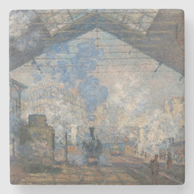Claude Monet - Saint-Lazare Station exterior view Stone Coaster (Front)