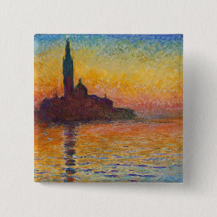 Claude Monet - San Giorgio Maggiore at Dusk 2 Inch Square Button