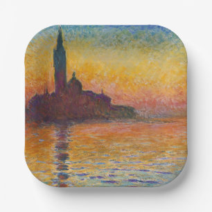 Claude Monet - San Giorgio Maggiore at Dusk Paper Plate
