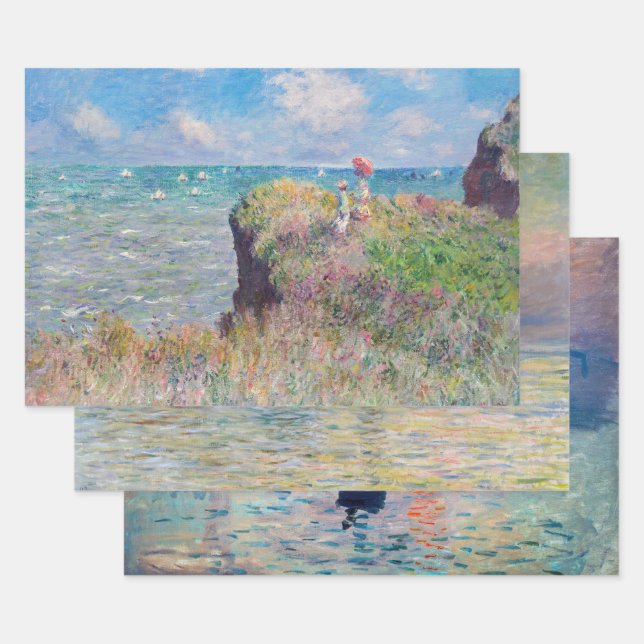 Claude Monet - Seascape Masterpieces Selection Wrapping Paper Sheet (Set)