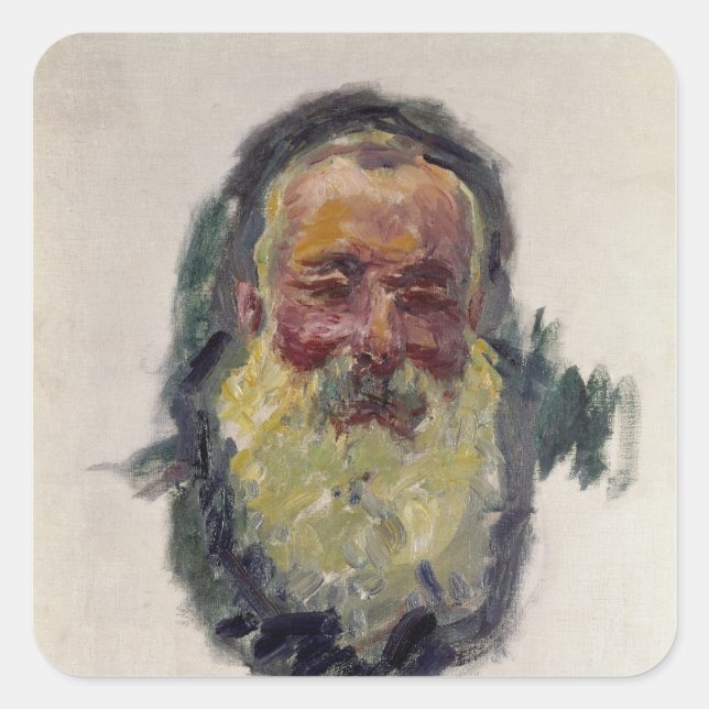 Claude Monet | Self Portrait, 1917 Square Sticker (Front)