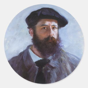 Claude Monet, Self-Portrait with a Beret, Classic Round Sticker