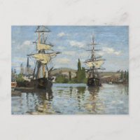 Claude Monet Ships on the Seine River Travel Art