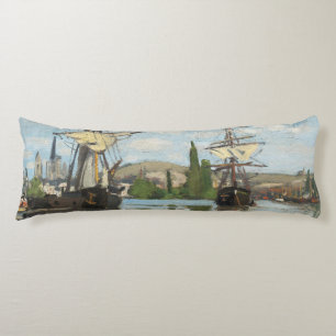 Claude Monet   Ships Riding on the Seine at Rouen Body Pillow