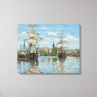 Claude Monet_Ships Riding on the Seine at Rouen Canvas Print