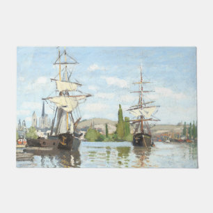 Claude Monet. Ships Riding on the Seine at Rouen Doormat