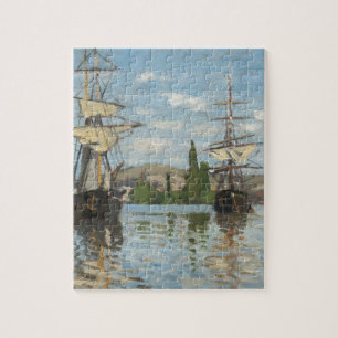 Claude Monet Ships Riding on the Seine at Rouen Jigsaw Puzzle