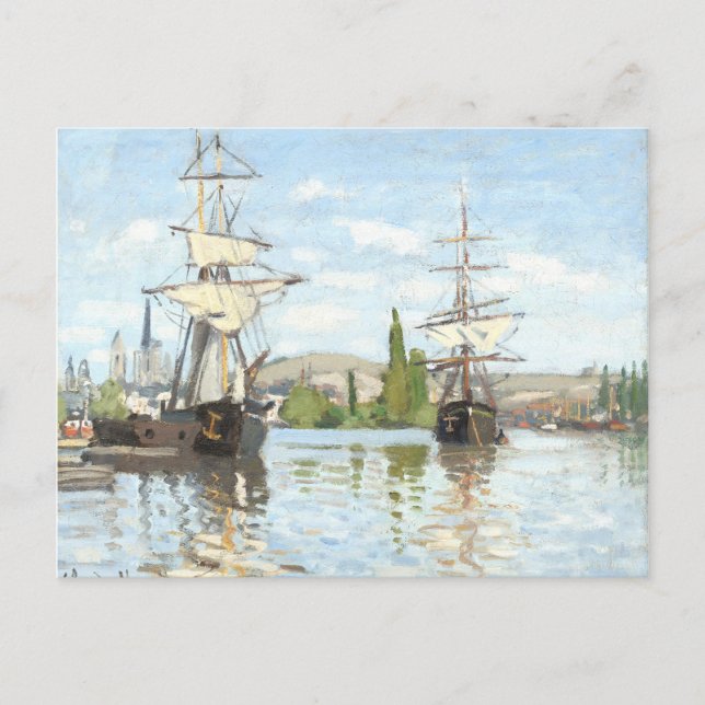 Claude Monet. Ships Riding on the Seine at Rouen Postcard (Front)