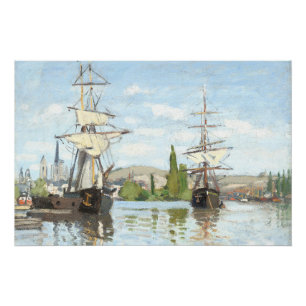 Claude Monet. Ships Riding on the Seine at Rouen Poster