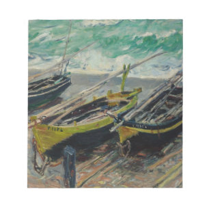 Claude Monet Sky Clouds Boats Ships Sea Ocean Notepad