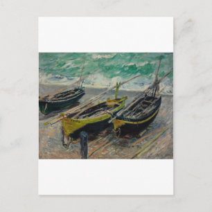 Claude Monet Sky Clouds Boats Ships Sea Ocean Postcard