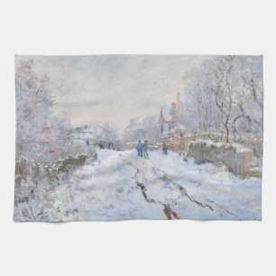 Claude Monet - Snow Scene at Argenteuil Kitchen Towel