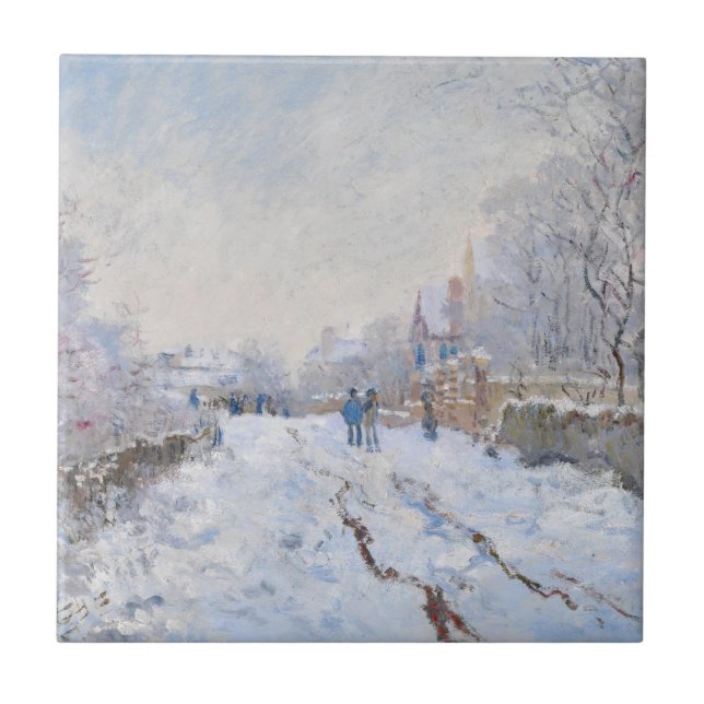 Claude Monet - Snow Scene at Argenteuil Tile (Front)
