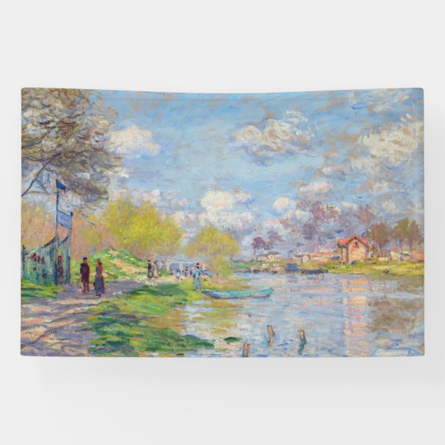 Claude Monet - Spring by the Seine Banner (Horizontal)