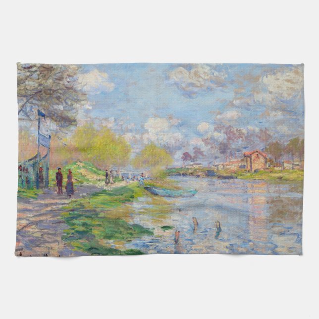 Claude Monet - Spring by the Seine Kitchen Towel (Horizontal)