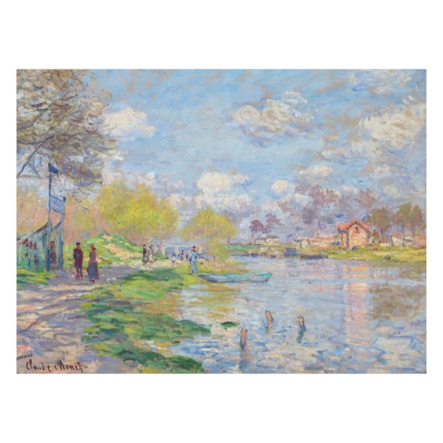 Claude Monet - Spring by the Seine Tablecloth (Front (Horizontal))