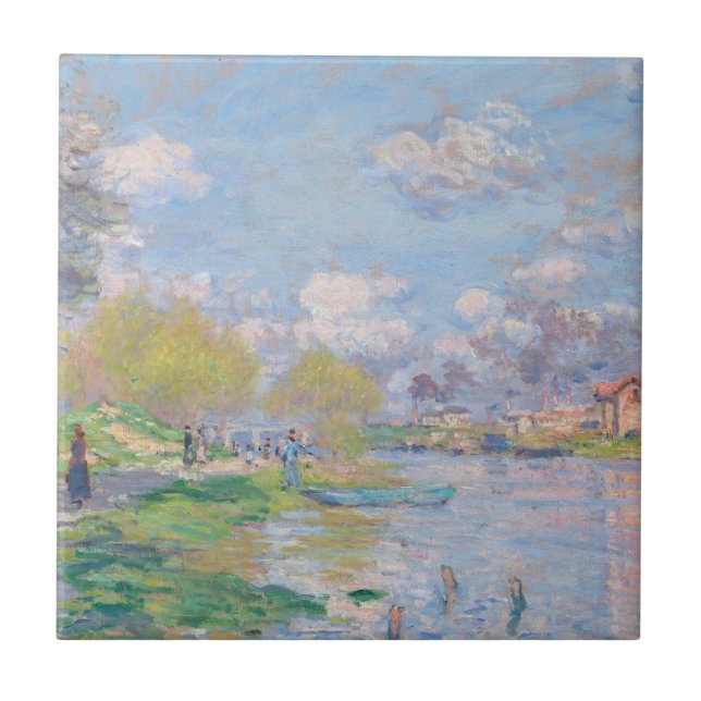 Claude Monet - Spring By The Seine Tile (Front)