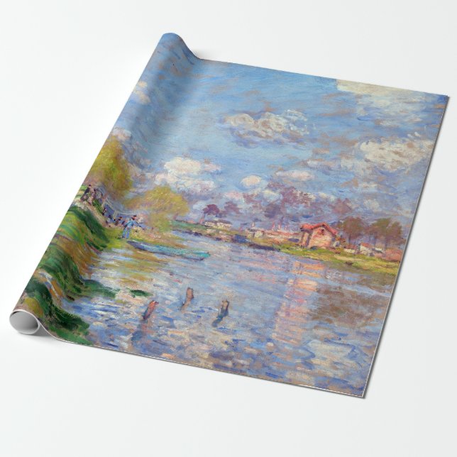Claude Monet Spring by the Seine Wrapping Paper (Unrolled)