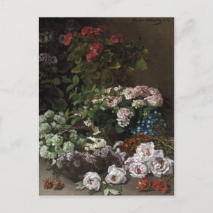 Claude Monet Spring Flowers Postcard