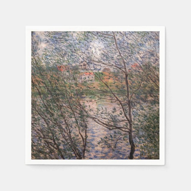 Claude Monet - Springtime through the branches Napkin (Front)