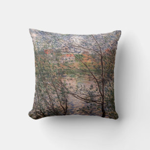 Claude Monet - Springtime through the branches Throw Pillow