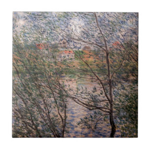Claude Monet - Springtime through the branches Tile