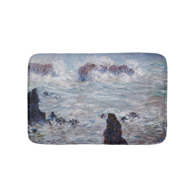 Claude Monet - Storm off the Belle-Ile Coast Bath Mat (Front)