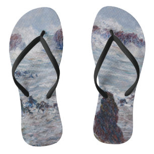 Claude Monet - Storm off the Belle-Ile Coast Flip Flops