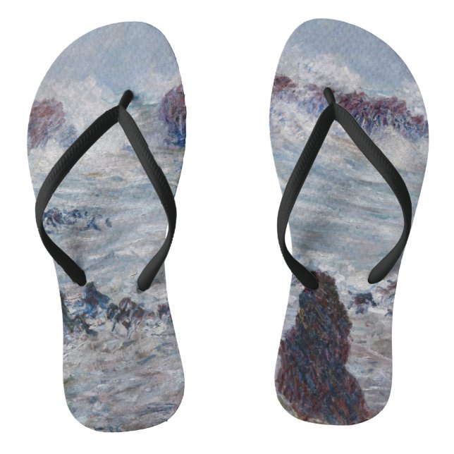 Claude Monet - Storm off the Belle-Ile Coast Flip Flops (Footbed)