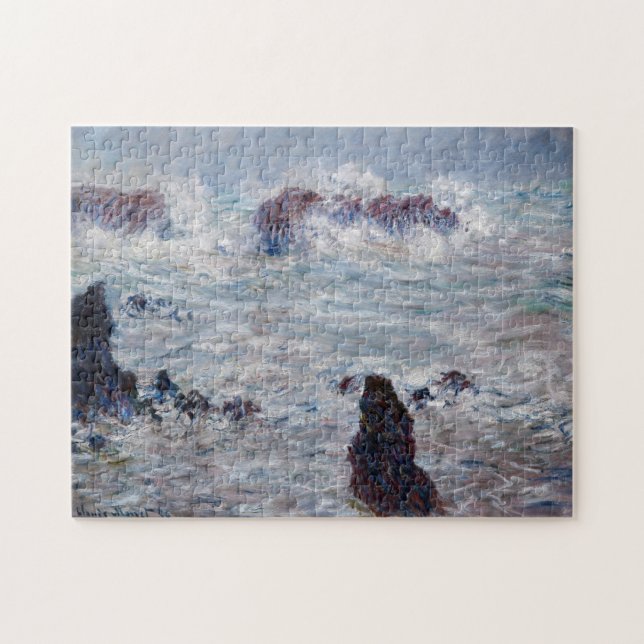 Claude Monet - Storm off the Belle-Ile Coast Jigsaw Puzzle (Horizontal)
