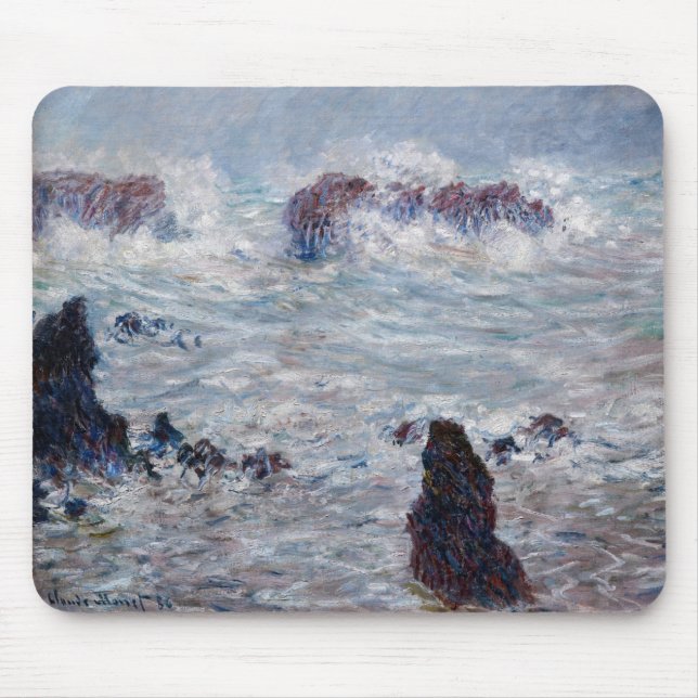 Claude Monet - Storm off the Belle-Ile Coast Mouse Pad (Front)