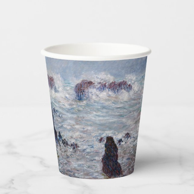 Claude Monet - Storm off the Belle-Ile Coast Paper Cups (Front)